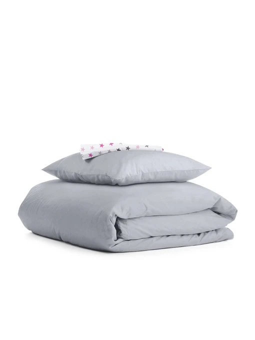 Детское постельное белье в кроватку G&R SMOKY Cosas модель Ranfors_Grey_StarsGreyRose_140 Фото