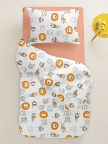 Детское постельное белье в кроватку LEO & GIRAFFE Cosas модель LeoGiraffeFox_Terrakot_140 Фото