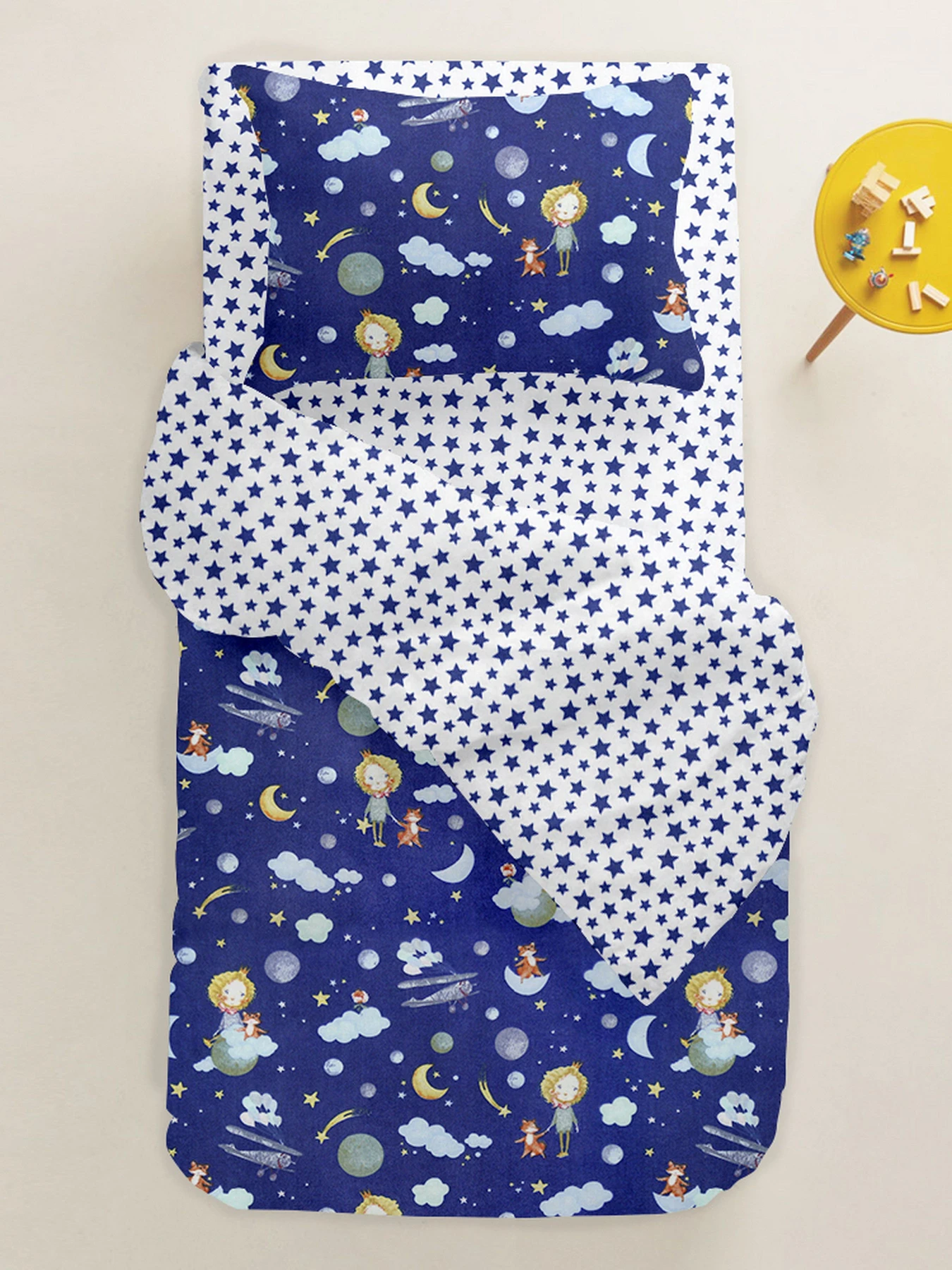 Детское постельное белье в кроватку LITTLE PRINCE Cosas модель LittlePrinceBlue_Starfall_140 Детское постельное белье в кроватку LITTLE PRINCE Cosas модель LittlePrinceBlue_Starfall_140 Фото