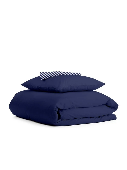 Детское постельное белье в кроватку NIGHTFALL & LINE Cosas модель Ranfors_Blue_LineBlue_140 Фото