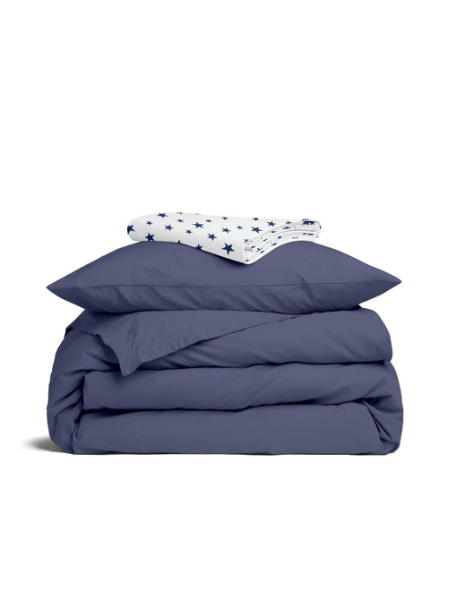 Детское постельное белье в кроватку NIGHTFALL & STARS Cosas модель Ranfors_Blue_StarsWBlue_140 Фото