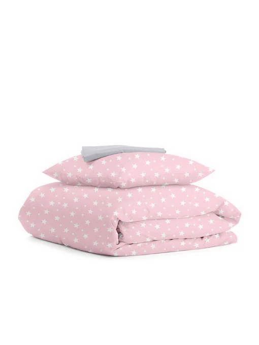 Дитяча постільна білизна в ліжечко ROSE STARFALL Cosas модель StarfallRose_Grey_140 Фото
