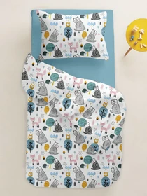 Детское постельное белье в кроватку SKY FOREST ANIMALS Cosas модель AnimalsForest_El80-Sky_140 Фото