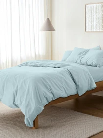 Дитяча постільна білизна в ліжечко SKYEY Cosas модель Ranfors_LightBlue_El80-LBlue_140 Фото
