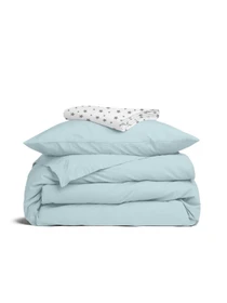 Детское постельное белье в кроватку SKYEY Cosas модель Ranfors_LightBlue_El80-StarGrey_140 Фото