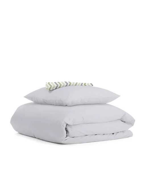 Детское постельное белье в кроватку SMOKY Cosas модель Ranfors_Grey_ZigGreyBeige_140 Фото