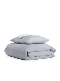 Детское постельное белье в кроватку SMOKY BLUE Cosas модель Ranfors_Grey_StarsGreyBlue_140 Фото