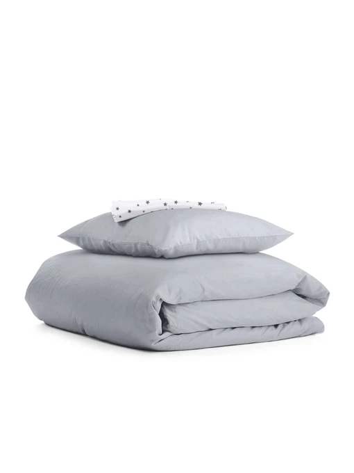 Детское постельное белье в кроватку SMOKY Cosas модель Ranfors_Grey_El80-StarGrey_140 Фото