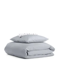 Детское постельное белье в кроватку SMOKY Cosas модель Ranfors_Grey_El80-StarGrey_140 Фото