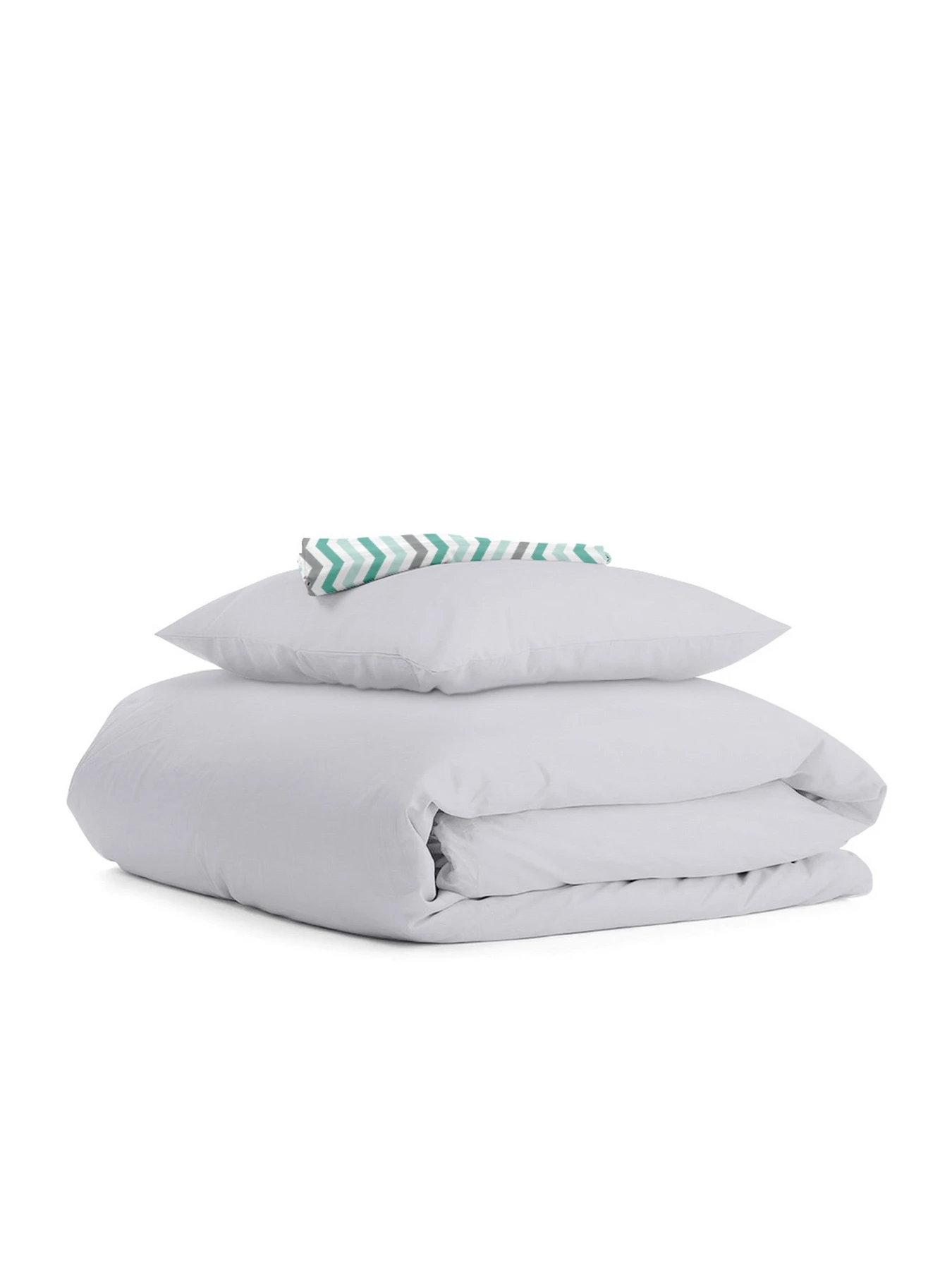 Детское постельное белье в кроватку SMOKY Cosas модель Ranfors_Grey_ZigMintGrey_140 Фото