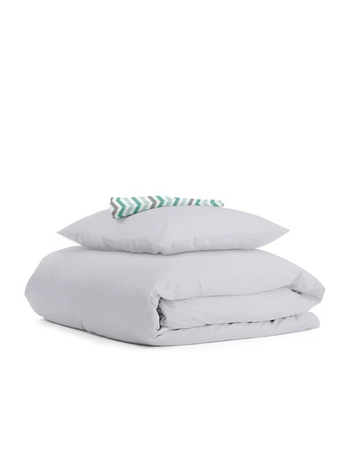 Детское постельное белье в кроватку SMOKY Cosas модель Ranfors_Grey_ZigMintGrey_140 Фото