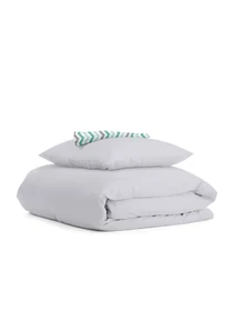 Детское постельное белье в кроватку SMOKY Cosas модель Ranfors_Grey_ZigMintGrey_140 Фото