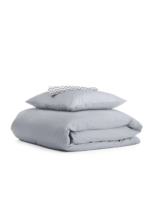 Детское постельное белье в кроватку SMOKY Cosas модель Ranfors_Grey_ZigGrey_140 Фото
