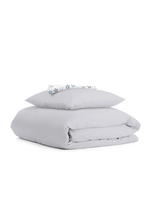 Детское постельное белье в кроватку SMOKY STAR Cosas модель Ranfors_Grey_StClGreyBlue_140 Фото