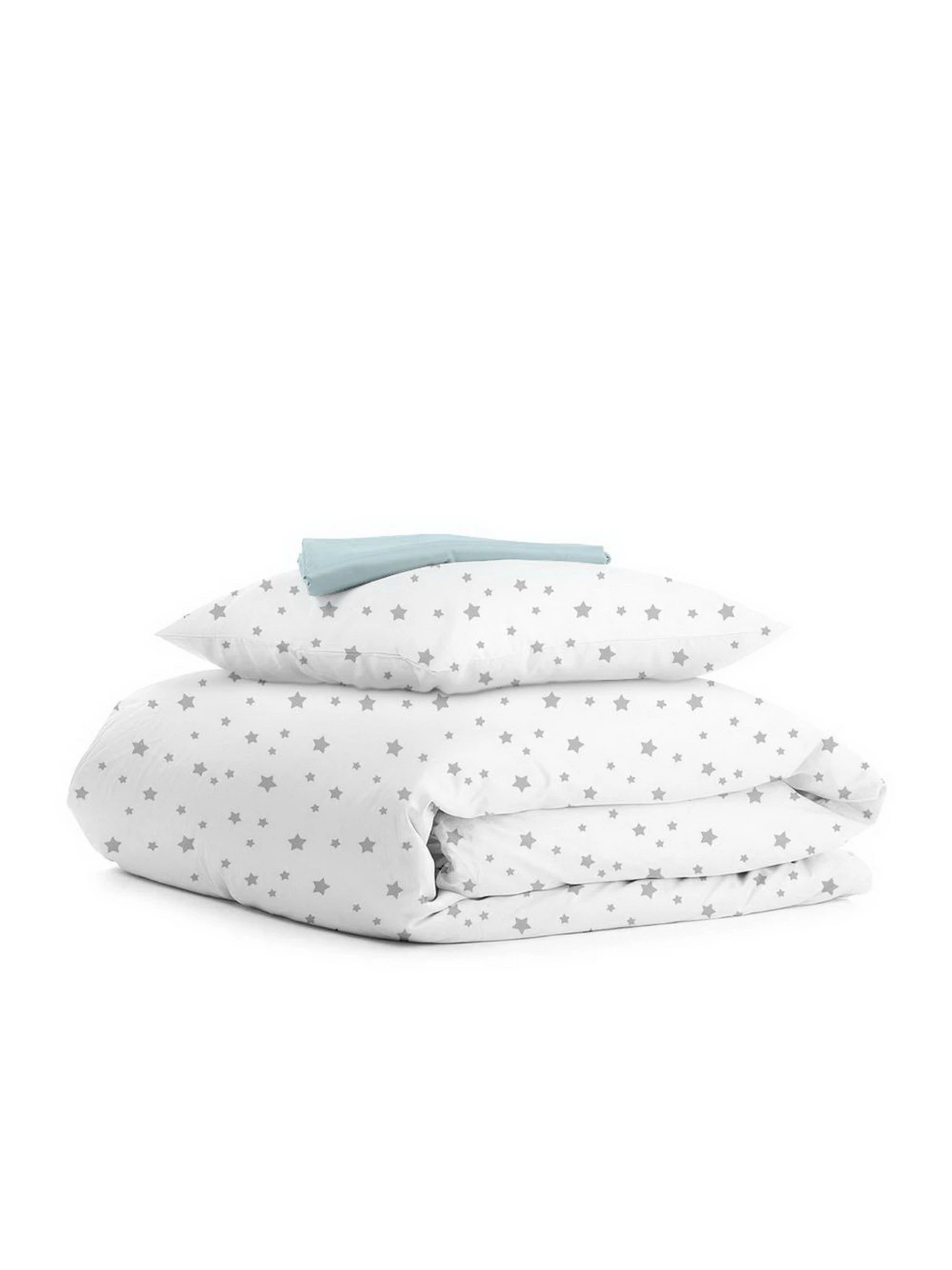 Детское постельное белье в кроватку STARFALL Cosas модель StarfallGWhite_LightBlue_140 Фото