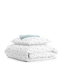 Детское постельное белье в кроватку STARFALL Cosas модель StarfallGWhite_LightBlue_140 Фото