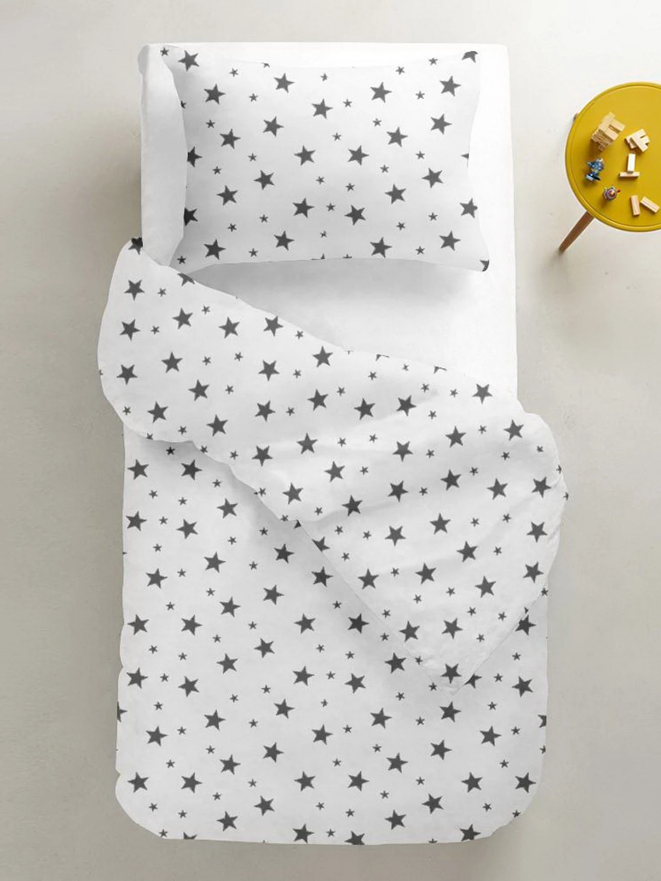 Дитяча постільна білизна в ліжечко BIG STAR Cosas модель StarBigGrey_White_140 Дитяча постільна білизна в ліжечко BIG STAR Cosas модель StarBigGrey_White_140 Фото