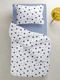Детское постельное белье в кроватку BIG STAR Cosas модель StarBigBlue_LineBlue_140 Фото