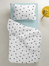 Дитяча постільна білизна в ліжечко BIG STAR Cosas модель StarBigGrey_Blue_140 Фото