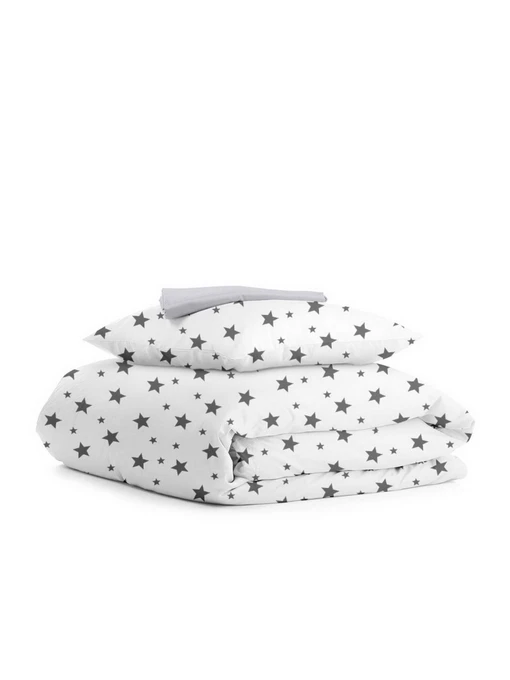 Детское постельное белье в кроватку BIG STAR Cosas модель StarBigGrey_Grey_140 Фото
