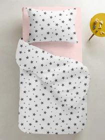 Детское постельное белье в кроватку BIG STAR Cosas модель StarBigGrey_Rose_140 Фото