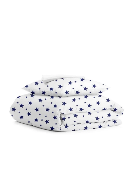 Детское постельное белье в кроватку BIG STARS Cosas модель StarBigBlue_White_140 Фото