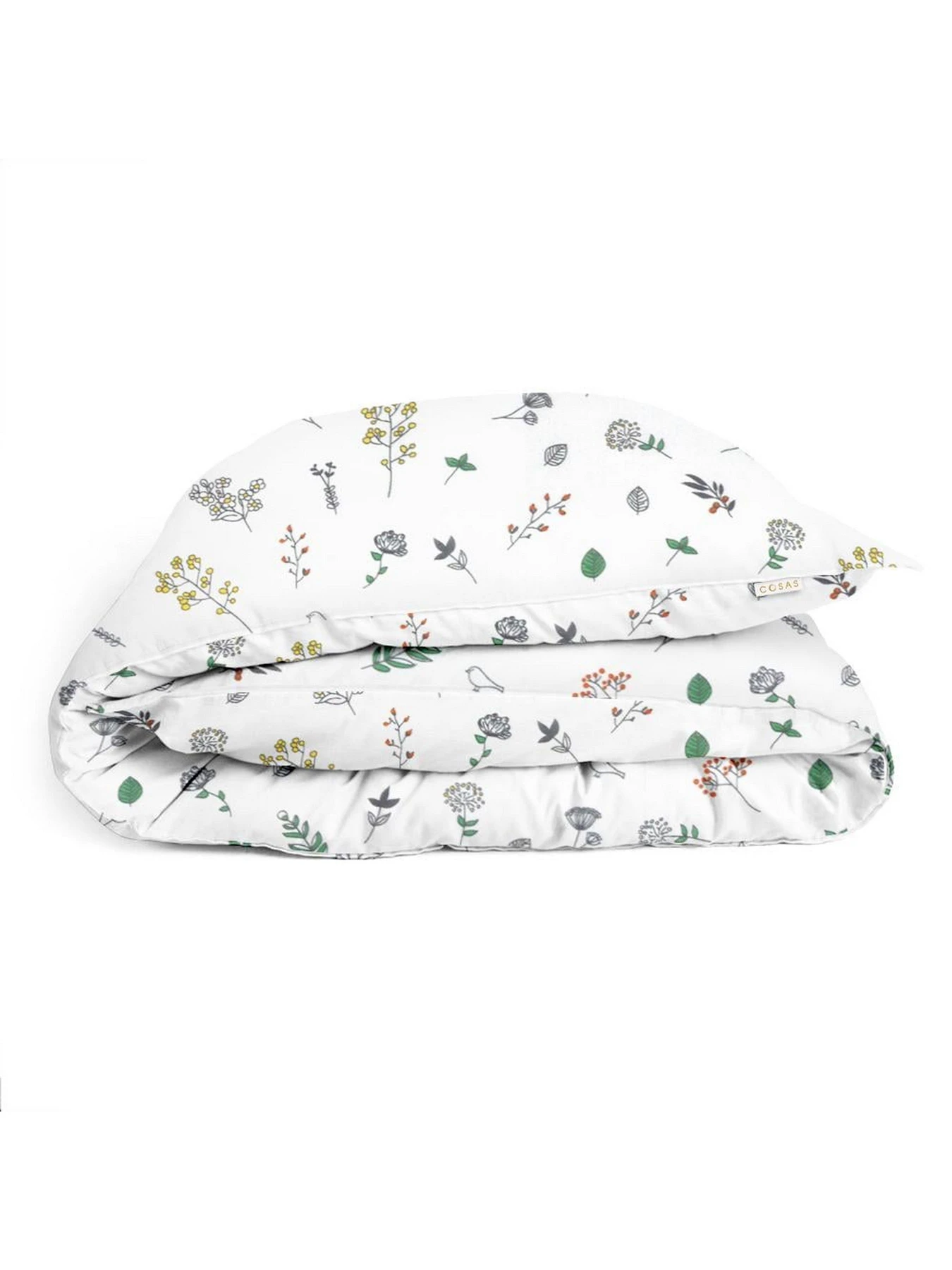 Детское постельное белье в кроватку WILDFLOWERS Cosas модель FoliageBirds_Grey_140 Фото
