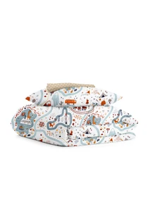 Детское постельное белье в кроватку TRAVELING ANIMALS Cosas модель AnimalsRoad_DotsBeige_140 Фото