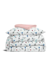 Детское постельное белье в кроватку BLUE WILDFLOWERS Cosas модель BushLightBlue_Rose_140 Фото