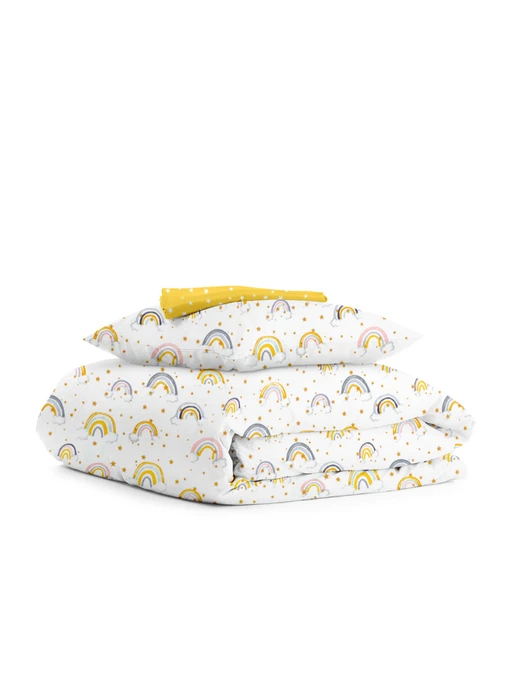 Детское постельное белье в кроватку RAINBOWS Cosas модель RainbowStarYellow_Starfall_140 Фото