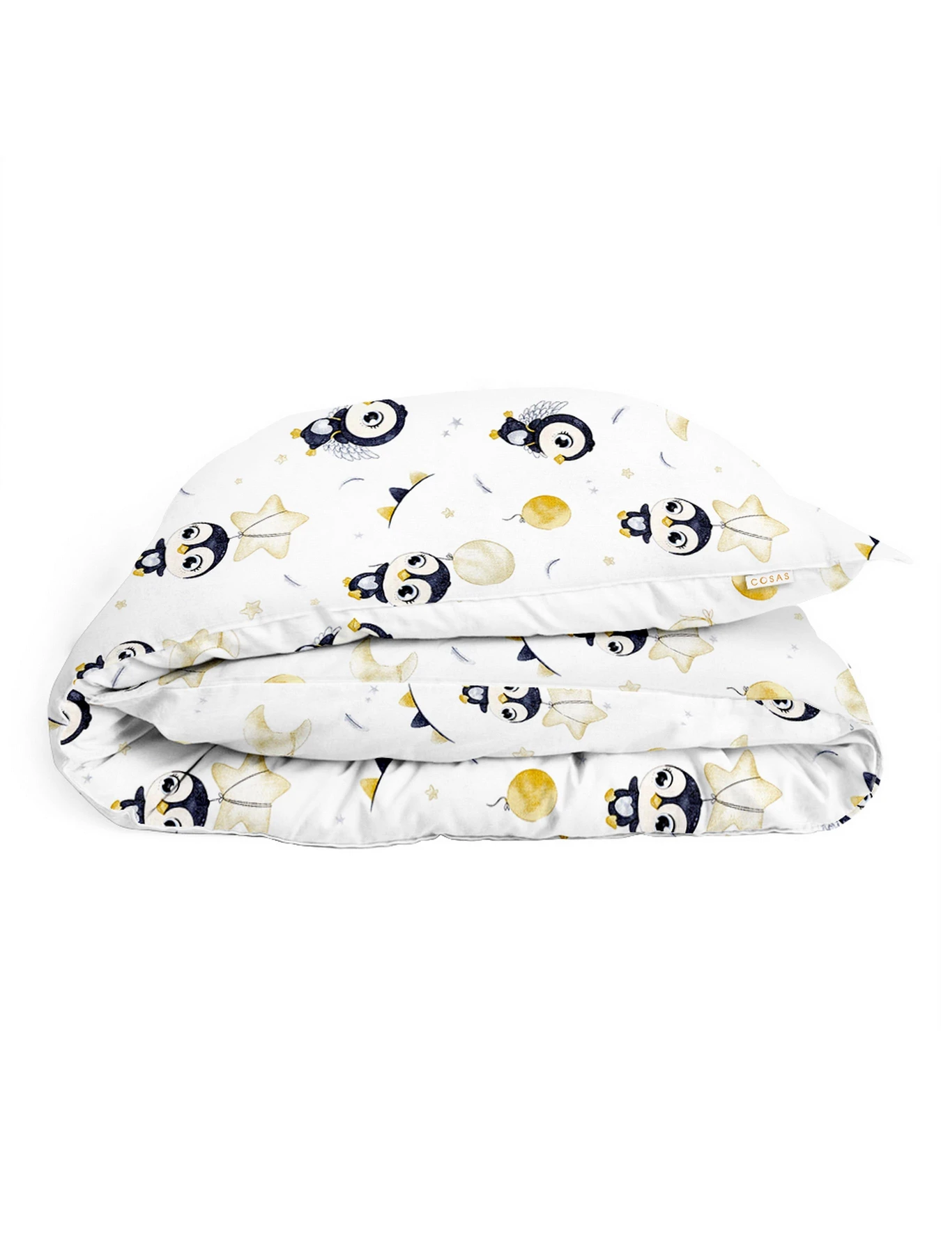Детское постельное белье в кроватку PENGUINS Cosas модель PenguinsWhite_Dots_140 Фото