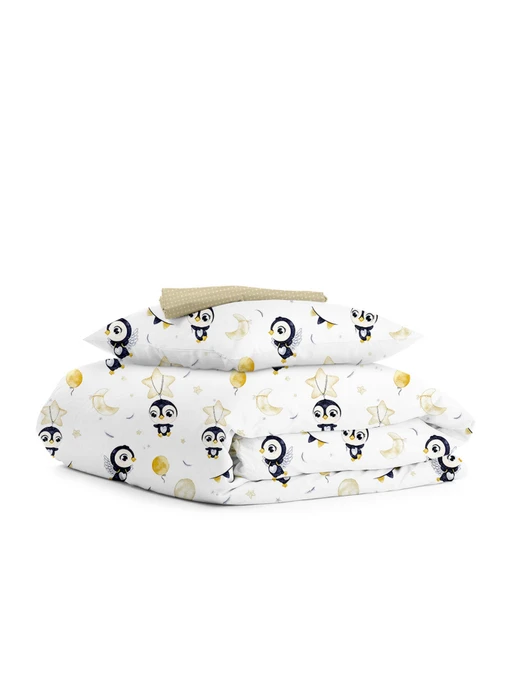 Детское постельное белье в кроватку PENGUINS Cosas модель PenguinsWhite_Dots_140 Фото