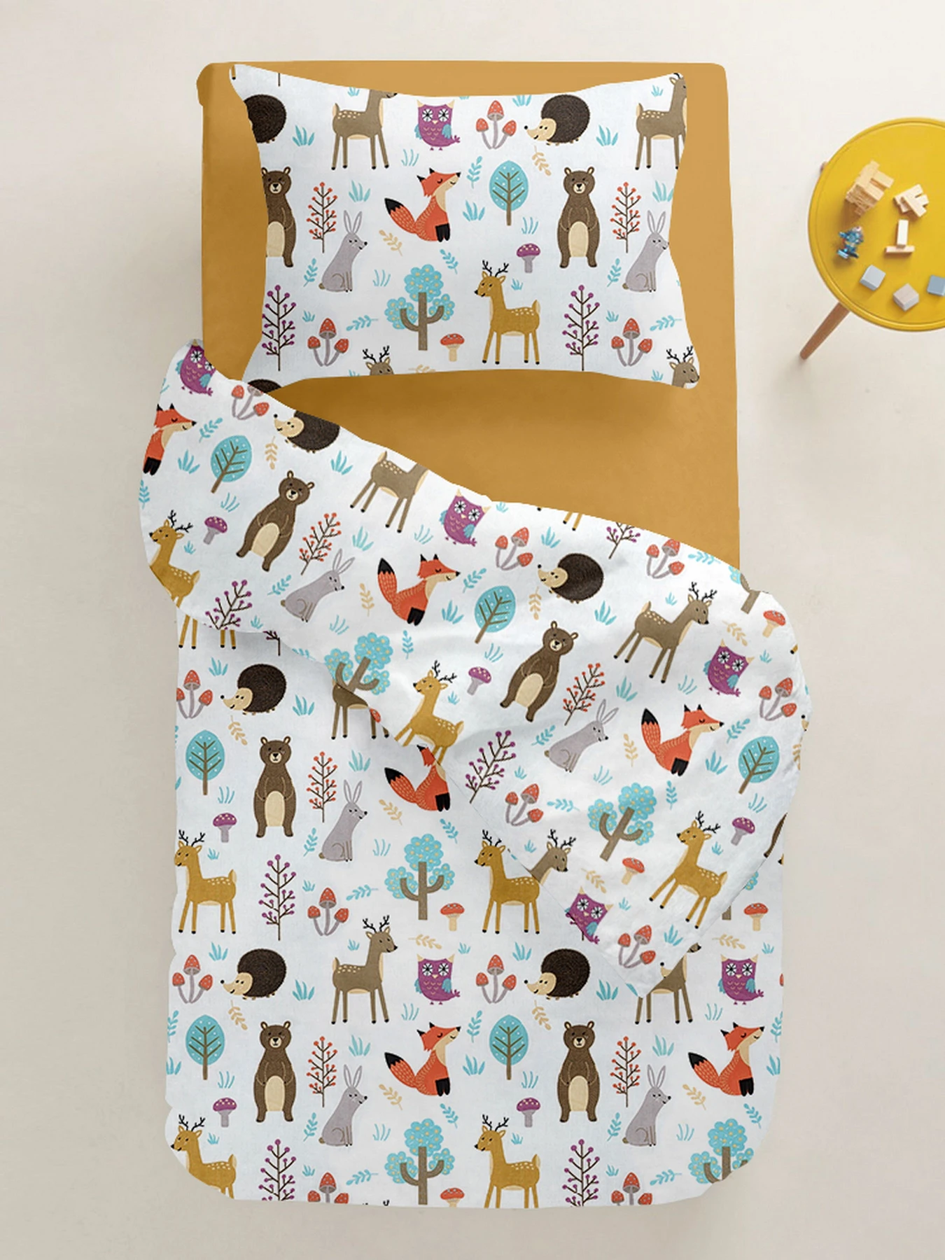 Дитяча постільна білизна в ліжечко COLORFUL ANIMALS Cosas модель AnimalsMushrooms_Mustard_140 Дитяча постільна білизна в ліжечко COLORFUL ANIMALS Cosas модель AnimalsMushrooms_Mustard_140 Фото