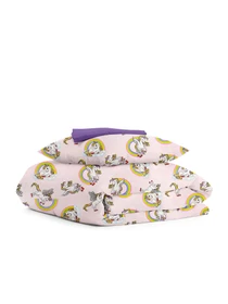 Дитяча постільна білизна в ліжечко RAINBOW UNICORN Cosas модель UnicornRainbowRose_PlumLight_140 Фото