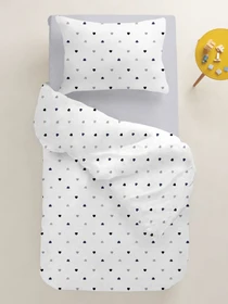 Детское постельное белье в кроватку LOVE Cosas модель LoveGreyBlack_Grey52_140 Фото