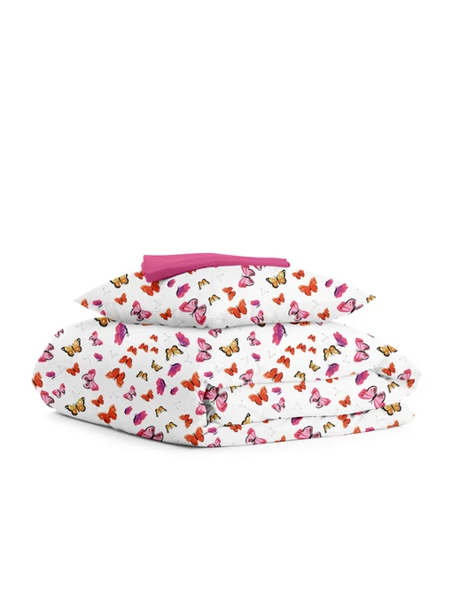 Детское постельное белье в кроватку BUTTERFLY Cosas модель ButterfliesYellowRed_El80-36Candy_140 Фото
