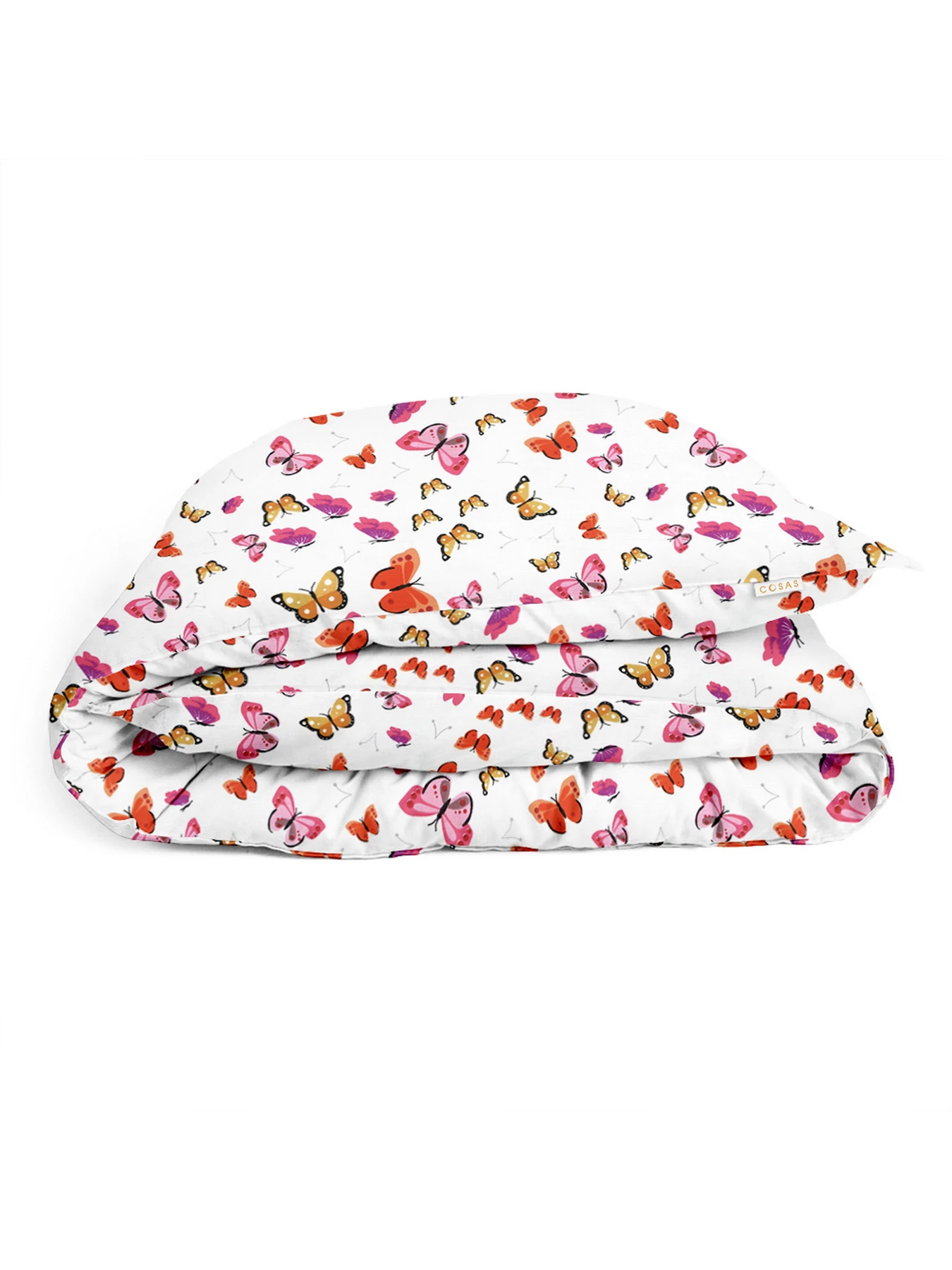 Детское постельное белье в кроватку BUTTERFLY Cosas модель ButterfliesYellowRed_40Rose_140 Детское постельное белье в кроватку BUTTERFLY Cosas модель ButterfliesYellowRed_40Rose_140 Фото