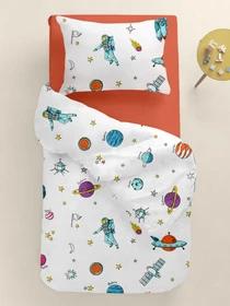 Детское постельное белье в кроватку SPACEMAN Cosas модель AstronautWhite_Orange103_140 Фото