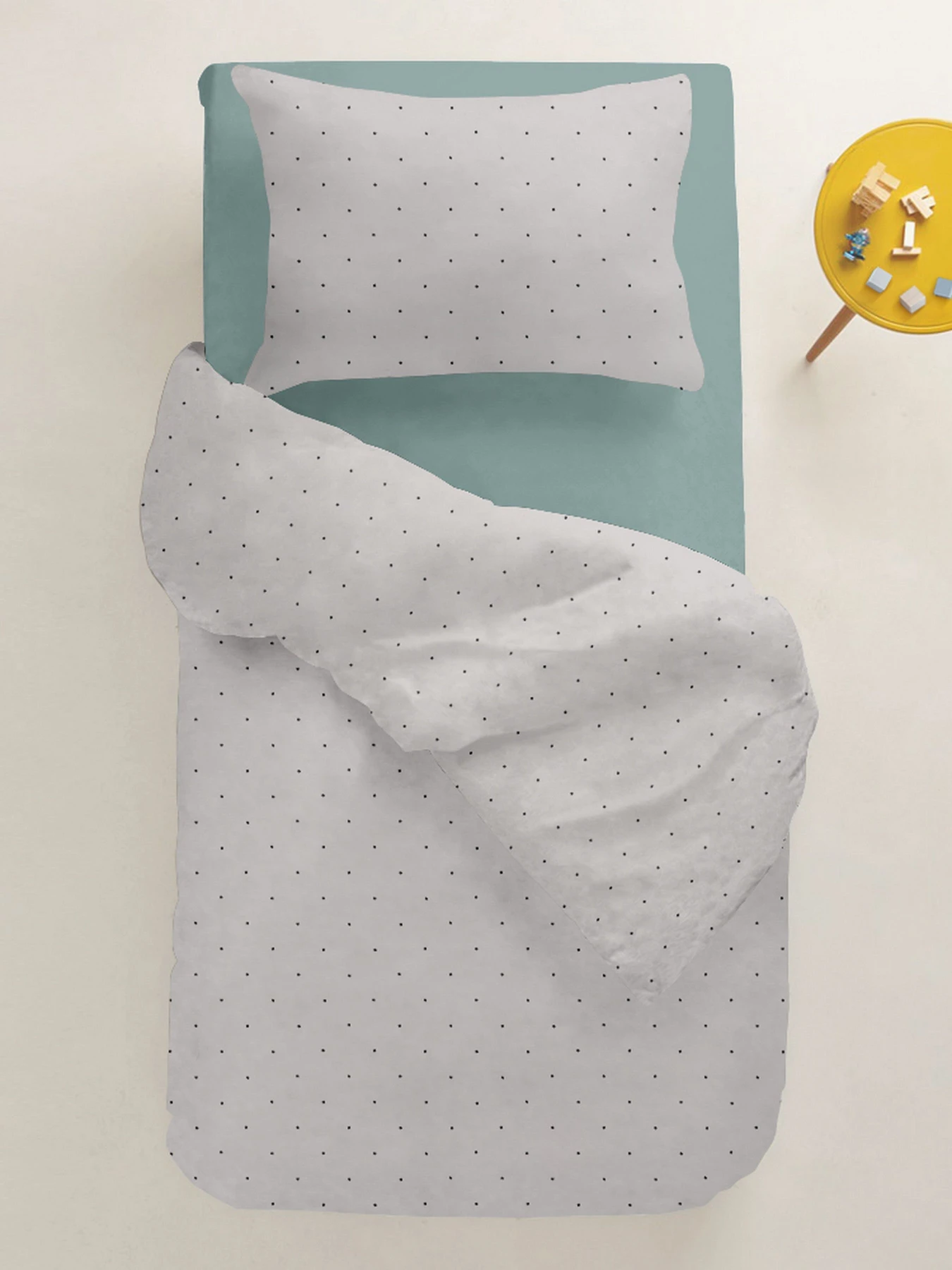 Дитяча постільна білизна в ліжечко MINI DOTS Cosas модель DotsGreyBeige_104Ashmint_140 Фото