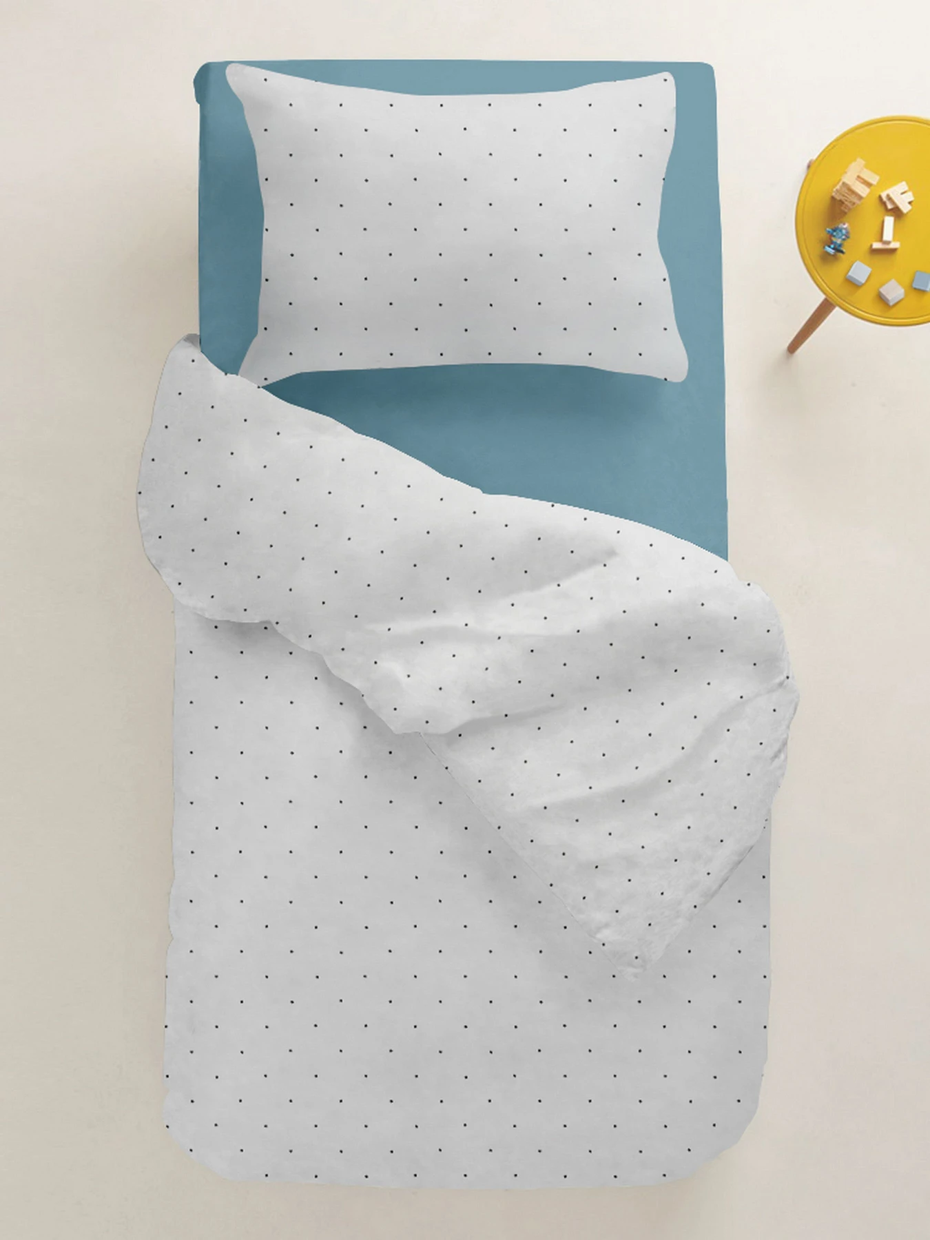 Детское постельное белье в кроватку MINI DOTS Cosas модель DotsGreyGrey_68Sky_140 Детское постельное белье в кроватку MINI DOTS Cosas модель DotsGreyGrey_68Sky_140 Фото