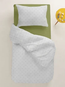 Дитяча постільна білизна в ліжечко MINI DOTS Cosas модель DotsGreyGrey_74Avocado_140 Фото