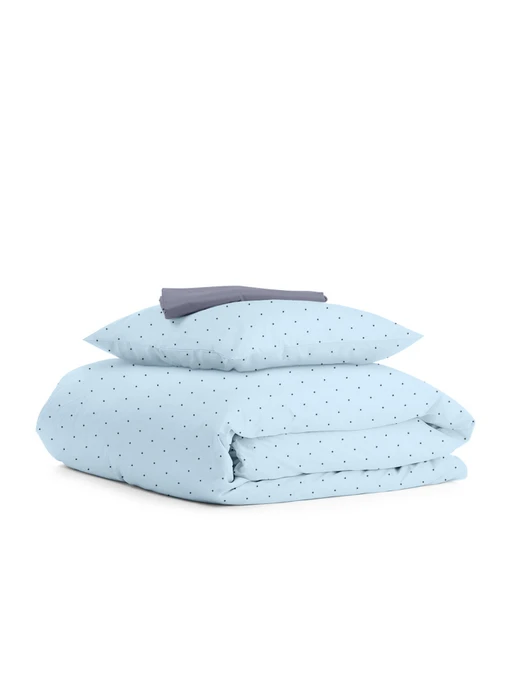 Дитяча постільна білизна в ліжечко MINI DOTS Cosas модель DotsGreyLightBlue_56Steel_140 Фото