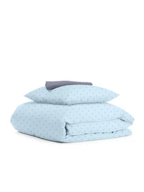 Дитяча постільна білизна в ліжечко MINI DOTS Cosas модель DotsGreyLightBlue_56Steel_140 Фото