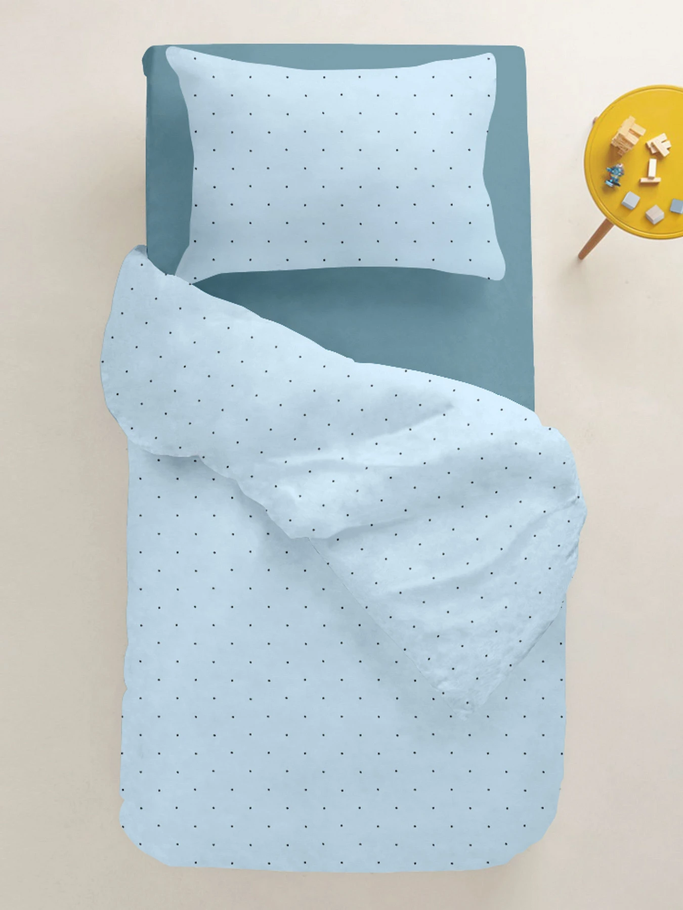 Детское постельное белье в кроватку MINI DOTS Cosas модель DotsGreyLightBlue_68Sky_140 Детское постельное белье в кроватку MINI DOTS Cosas модель DotsGreyLightBlue_68Sky_140 Фото