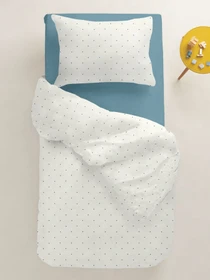 Детское постельное белье в кроватку MINI DOTS Cosas модель DotsGreyMilk_68Sky_140 Фото