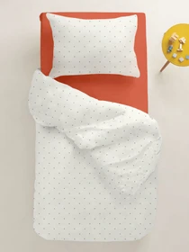 Детское постельное белье в кроватку MINI DOTS Cosas модель DotsGreyMilk_103Orange_140 Фото