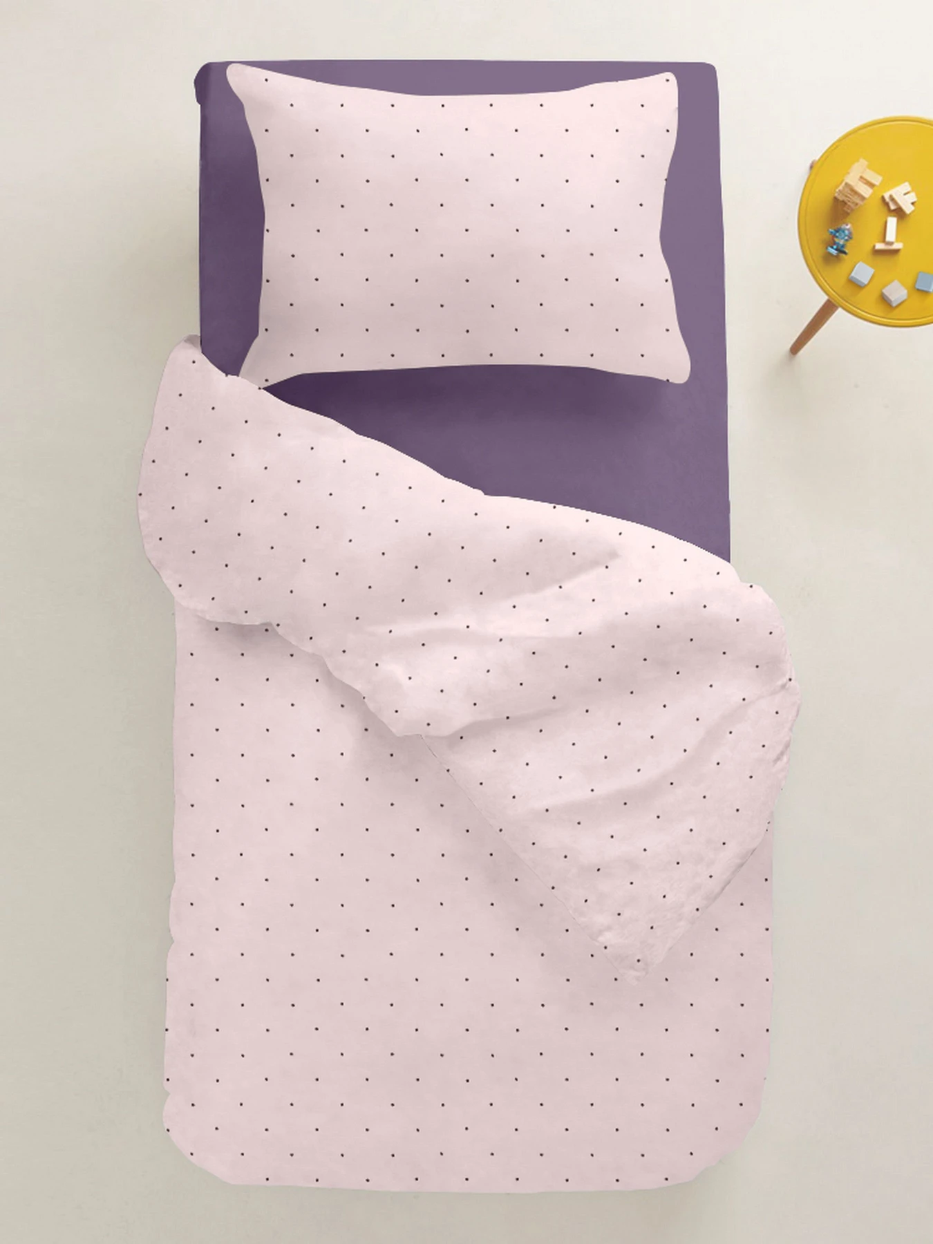 Дитяча постільна білизна в ліжечко MINI DOTS Cosas модель DotsGreyRose_95Aurora_140 Дитяча постільна білизна в ліжечко MINI DOTS Cosas модель DotsGreyRose_95Aurora_140 Фото
