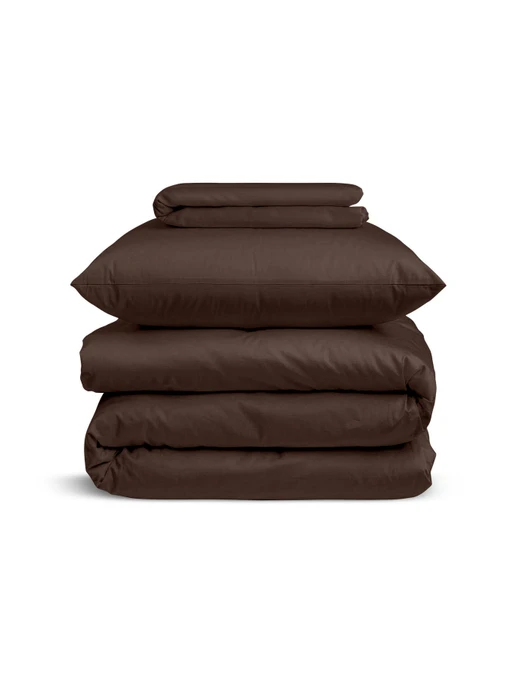Дитяча постільна білизна сатин в ліжечко BROWN Cosas модель 11Satin_Brown_El80-Brown_140 Фото