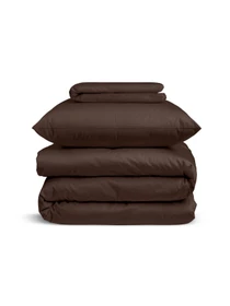 Дитяча постільна білизна сатин в ліжечко BROWN Cosas модель 11Satin_Brown_El80-Brown_140 Фото