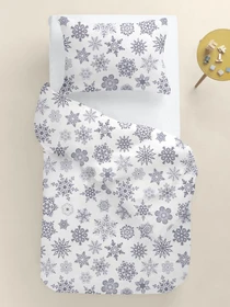 Дитяча постільна білизна в ліжечко SNOWFLAKES Cosas модель SnowflakesGrey_White_140 Фото